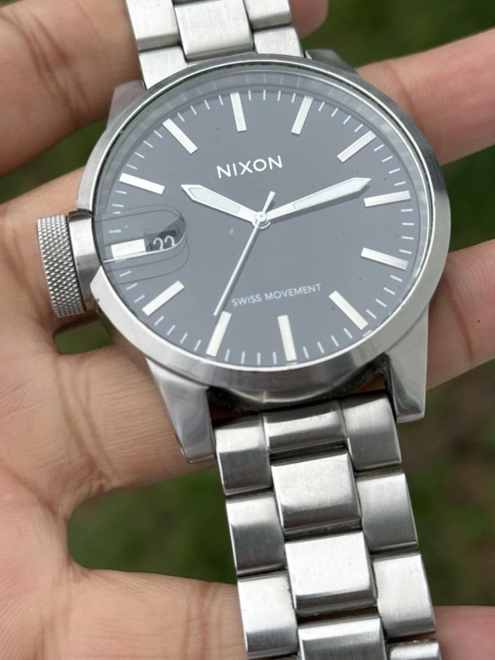 Nixon Silver Stainless Steel Watch with Black Dial - Picture 4 of 5